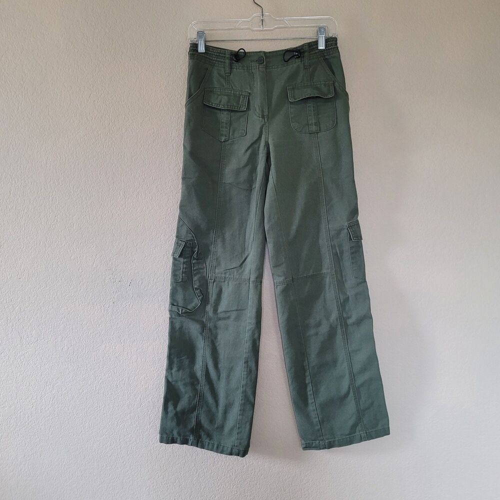 Brandy Melville John Galt Kim Cargo Pants Green Size Small 27x31 Utility Cotton